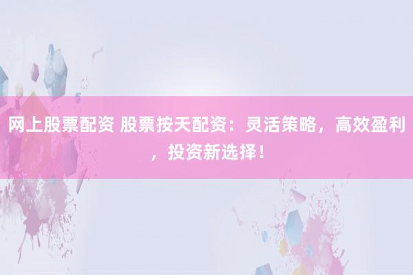 网上股票配资 股票按天配资：灵活策略，高效盈利，投资新选择！