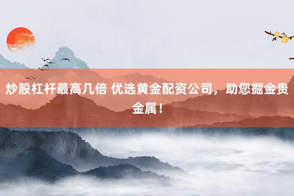 炒股杠杆最高几倍 优选黄金配资公司，助您掘金贵金属！
