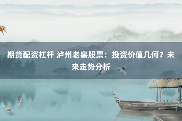 期货配资杠杆 泸州老窖股票：投资价值几何？未来走势分析