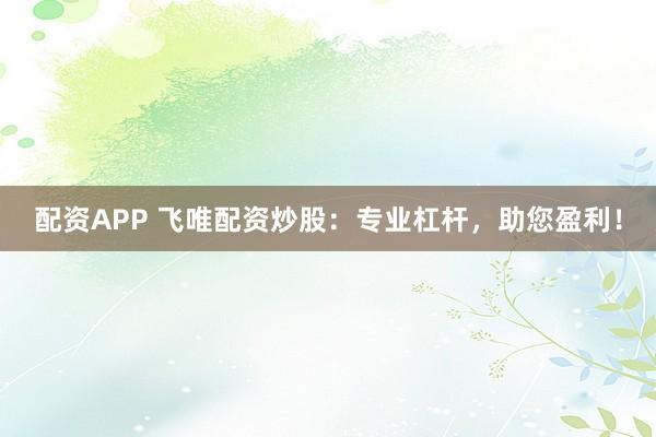 配资APP 飞唯配资炒股：专业杠杆，助您盈利！